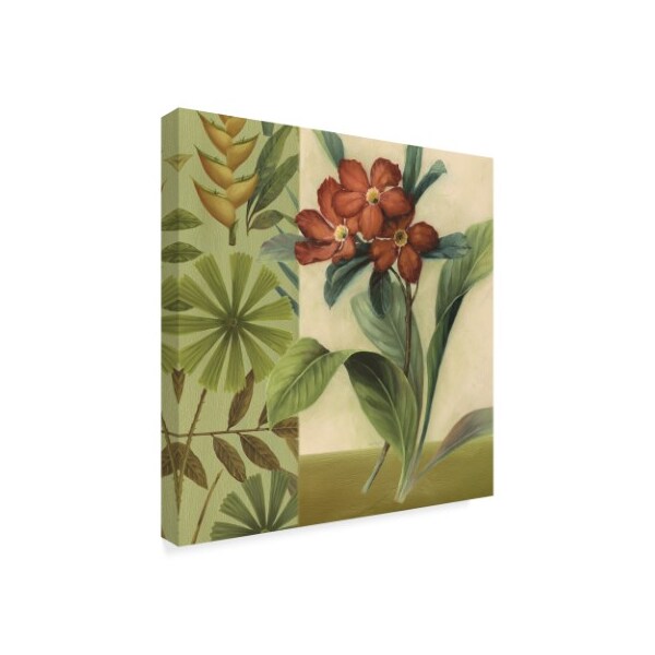 Lisa Audit 'Flowers Of Paradise 3 Green' Canvas Art,18x18